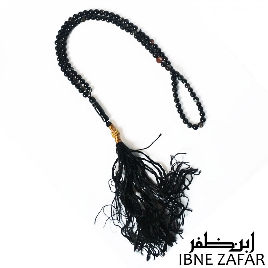 100 3mm Beads Black Sulaimani Aqeeq Tasbih / Prayer Beads TS-58
